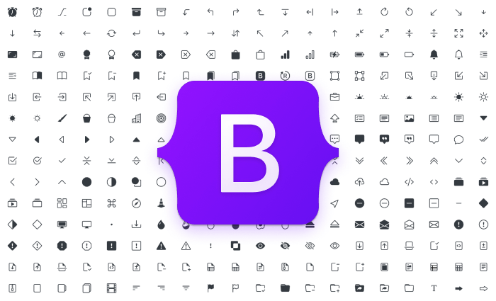 Esta imagen muestra ejemplos de iconos bootstrap