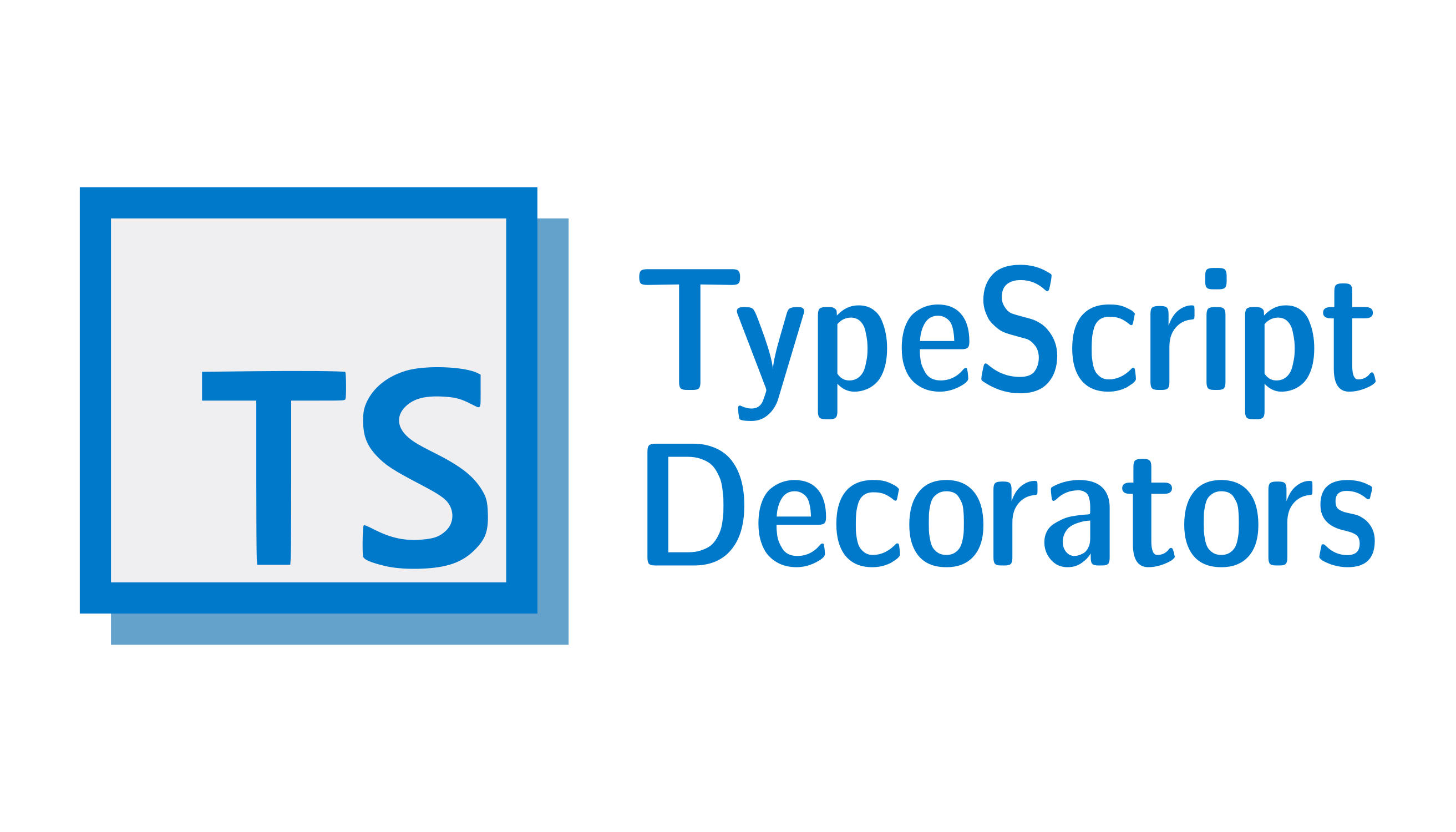 Esta imagen muestra un logo de typscript decorators